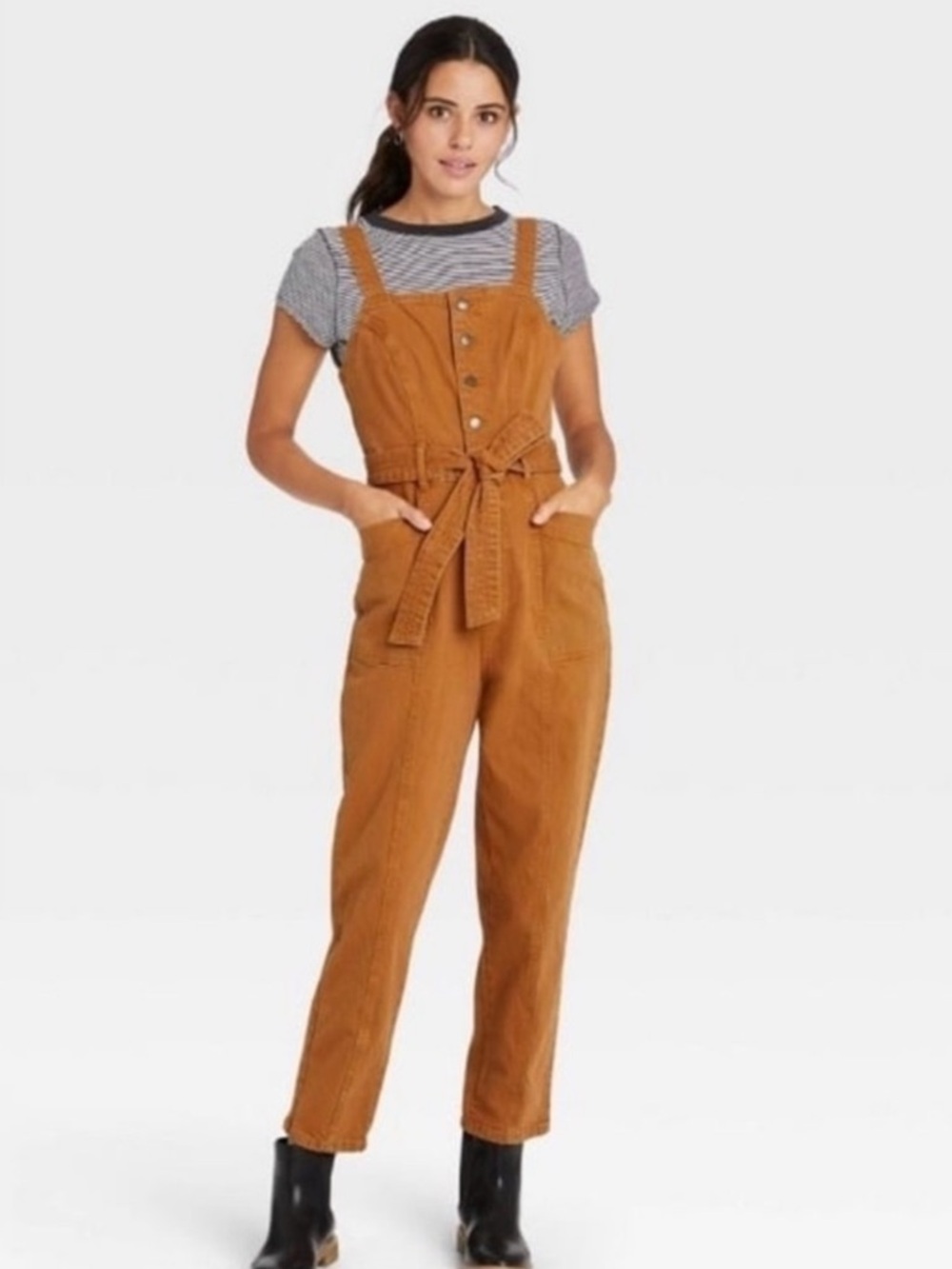Universal Thread Button Front Zip Fly Utility Jumpsuit Overalls Cottagecore Farm